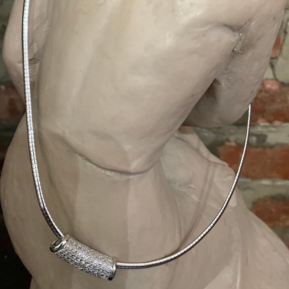 Jewelry - Silver Necklace w/ 0.1 Diamond Barrel Pendant
